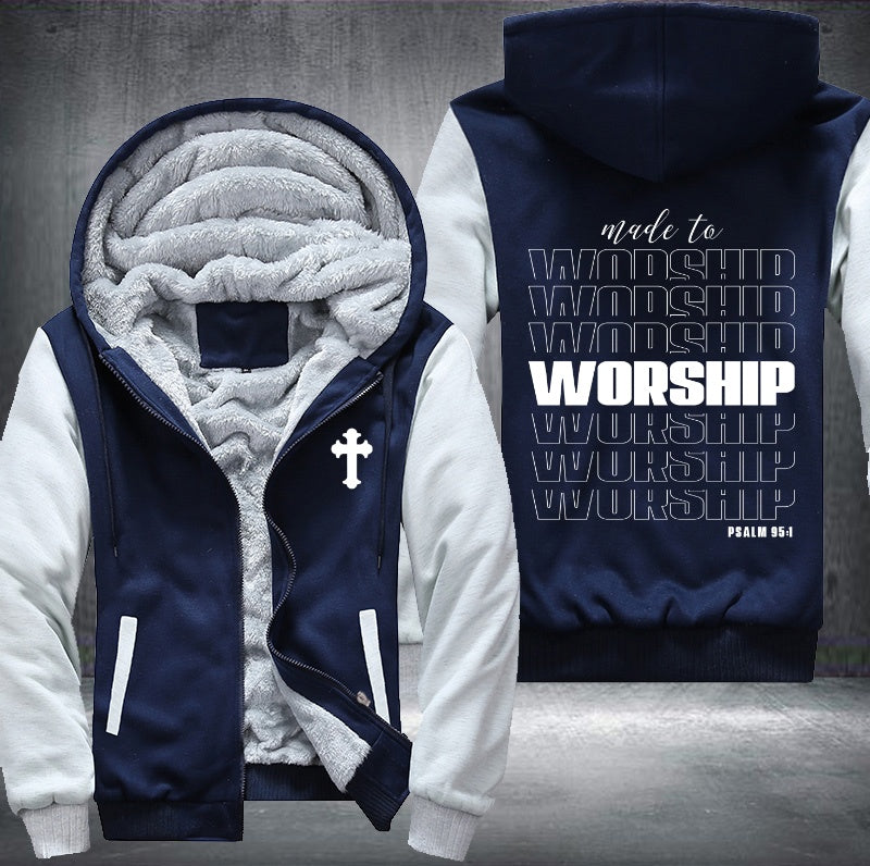 Made to worship PSALM 95:1 Fleece Hoodies Jacket