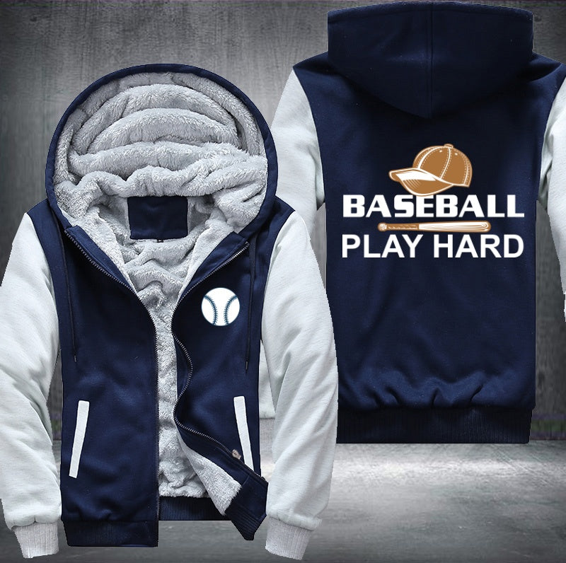 Baseball play hard Fleece Hoodies Jacket