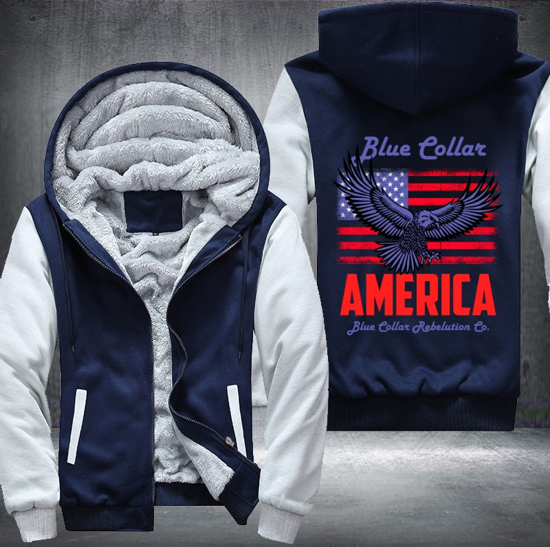 Blue Collar AMERICA Fleece Hoodies Jacket