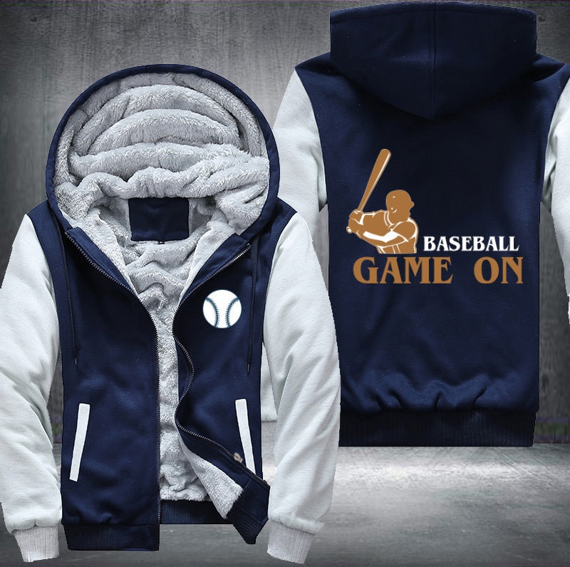 Baseball game on Fleece Hoodies Jacket