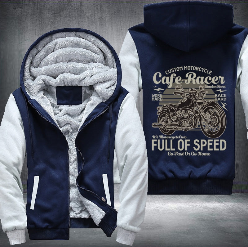 Custom motorcycle cafe racer Fleece Hoodies Jacket