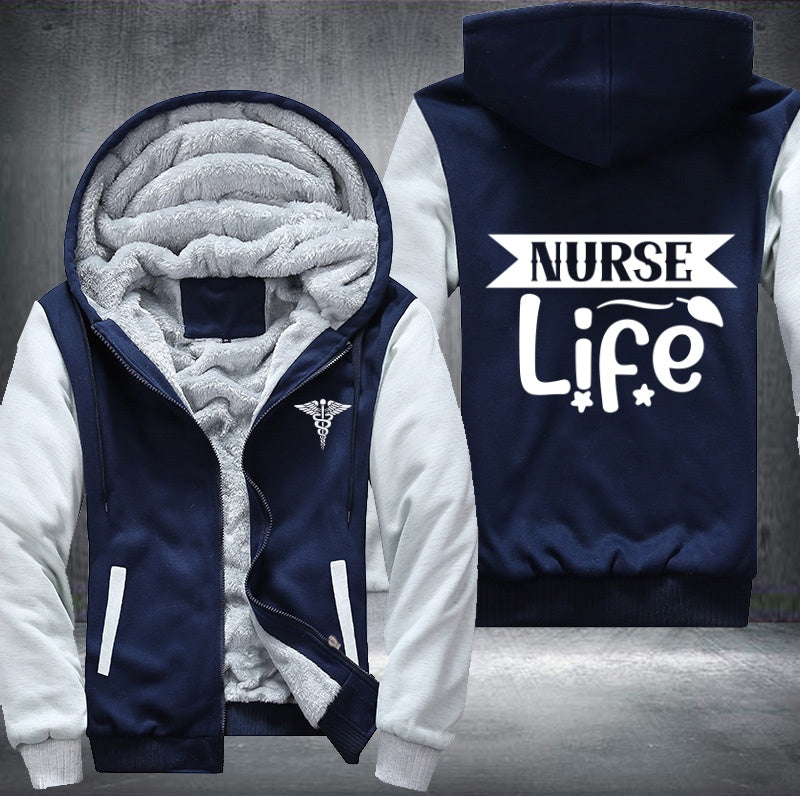 Nurse life printed Fleece Hoodies Jacket