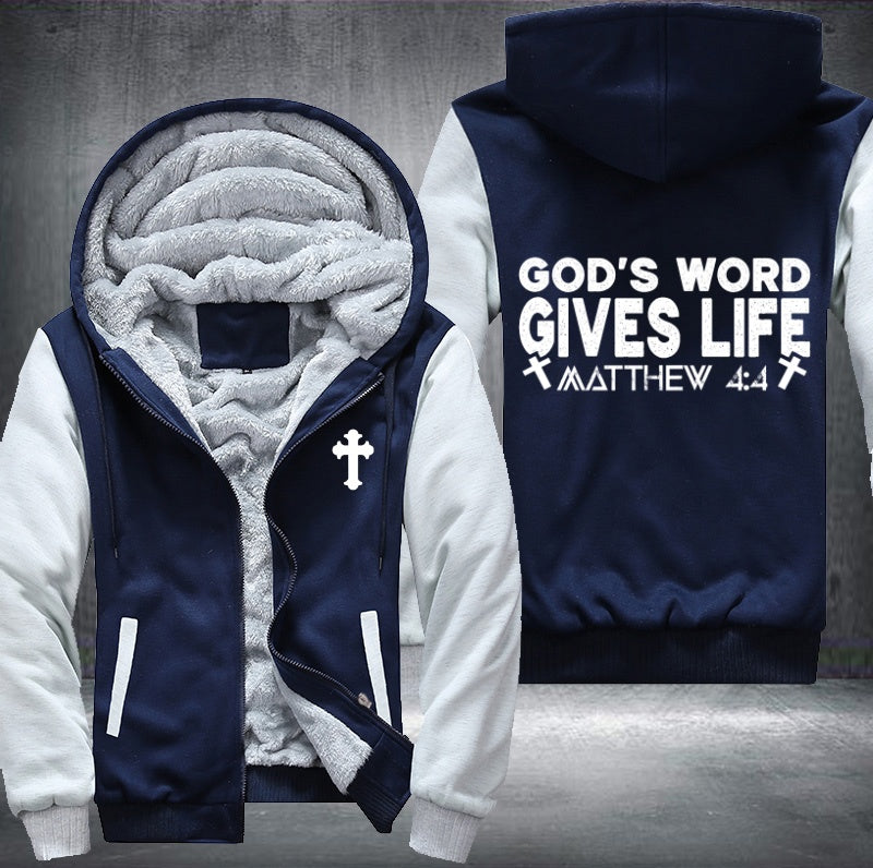 God word gives life matthew 4:4 Fleece Hoodies Jacket