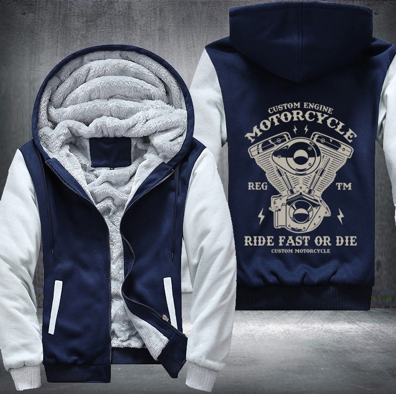 Custom engine motorcycle Fleece Hoodies Jacket