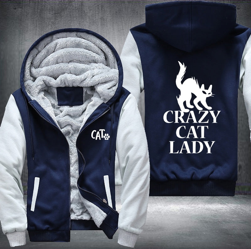 CRAZY CAT LADY Fleece Hoodies Jacket