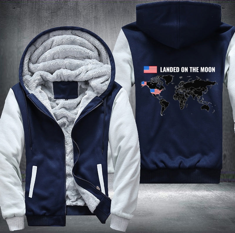 LANDED ON THE MOON Fleece Hoodies Jacket