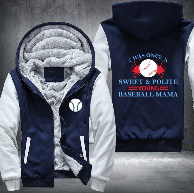 Sweet and Polite young Baseball Mama Fleece Hoodies Jacket