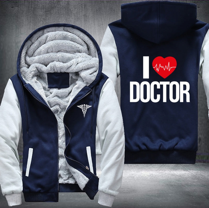 I love doctor printed Fleece Hoodies Jacket