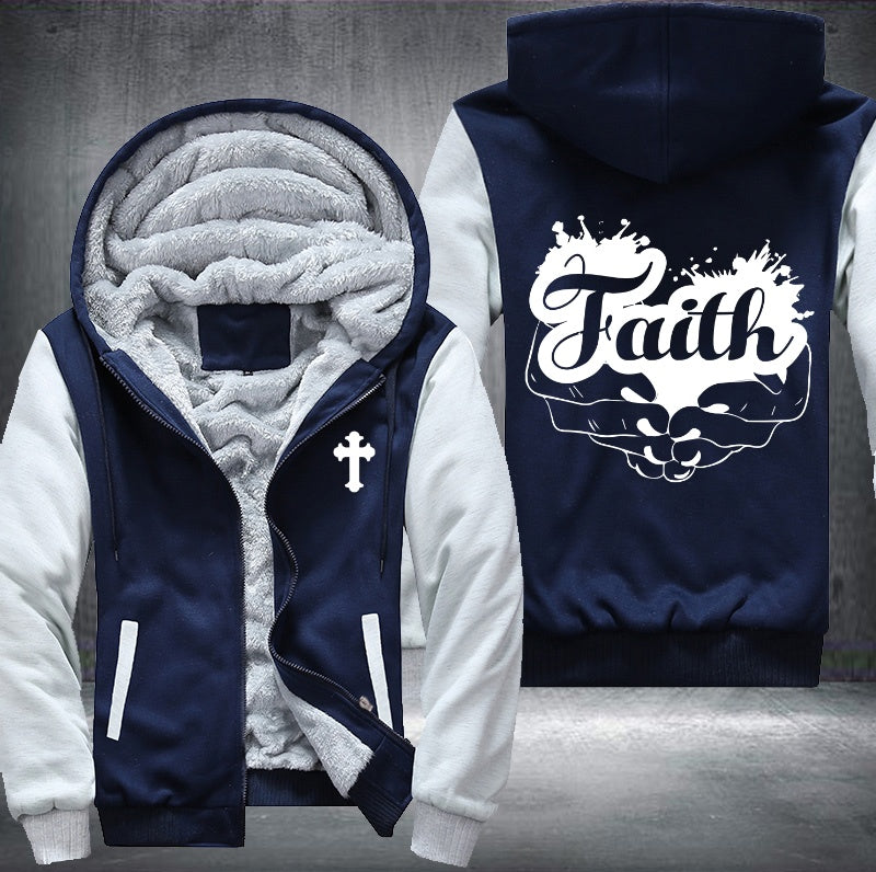 Faith Heart on hand Fleece Hoodies Jacket