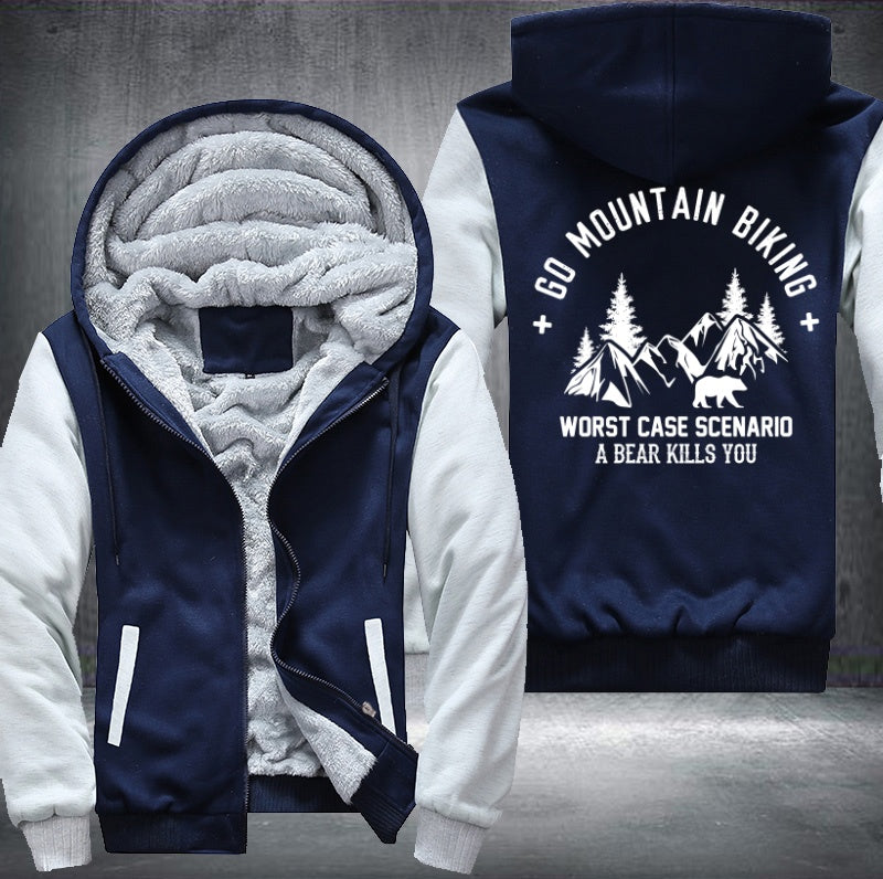 GO MOUNTAIN BIKING Fleece Hoodies Jacket