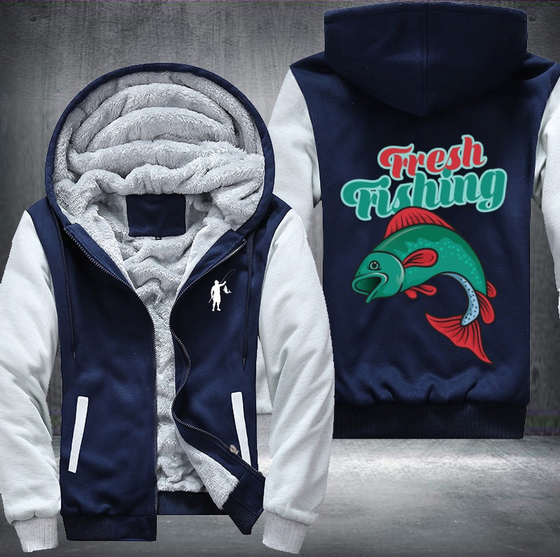 Fresh Fishing Fleece Hoodies Jacket