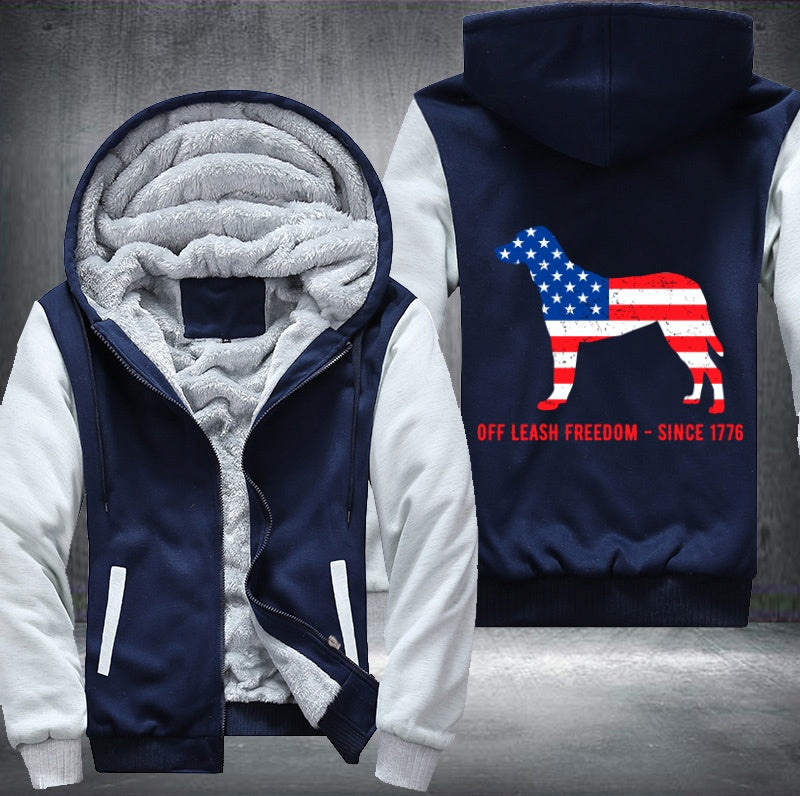 OFF LEASH FREEDOM SINCE 1776 Fleece Hoodies Jacket