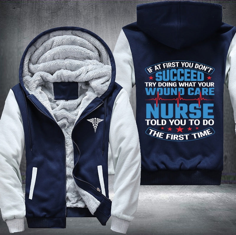 Succeed wound care nurse Fleece Hoodies Jacket