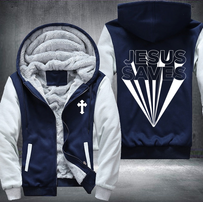 Jesus saves design Fleece Hoodies Jacket