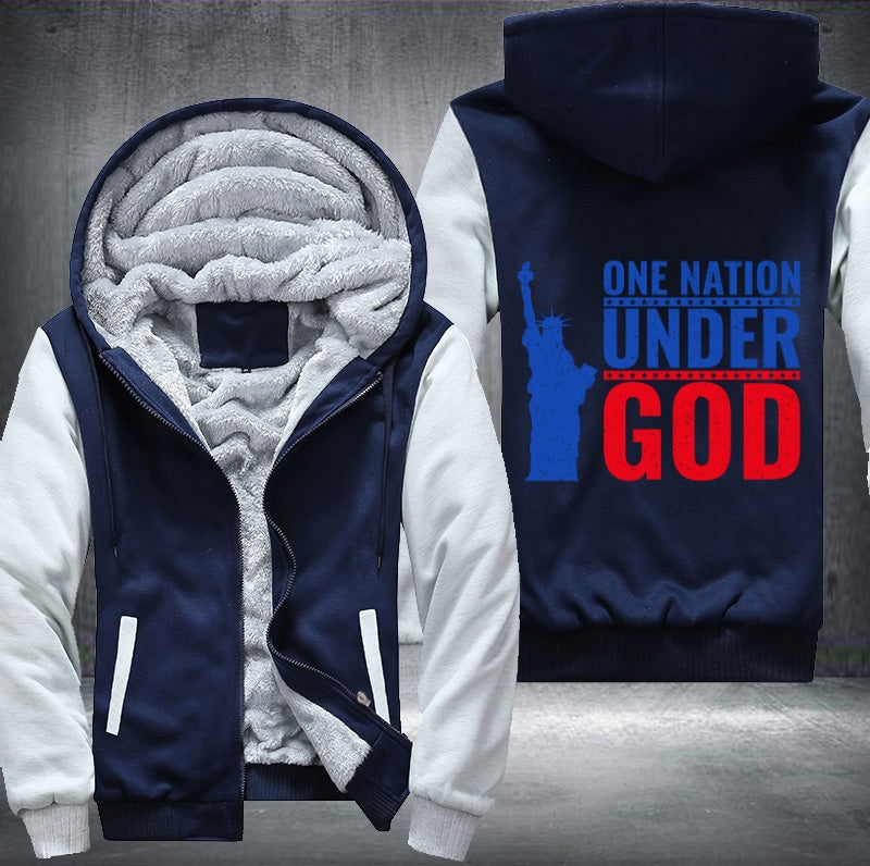 ONE NATION UNDER GOD Fleece Hoodies Jacket
