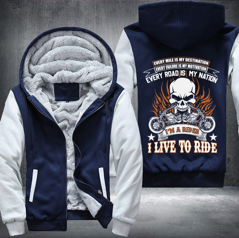 I'm a rider I live to ride Fleece Hoodies Jacket