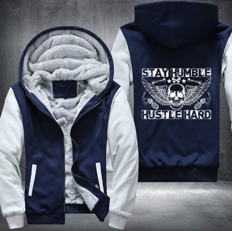 Skull Stay Humble Hustle Hard Fleece Hoodies Jacket