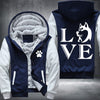 Love Dog Fleece Hoodies Jacket