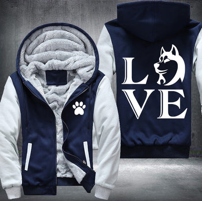 Love Dog Fleece Hoodies Jacket