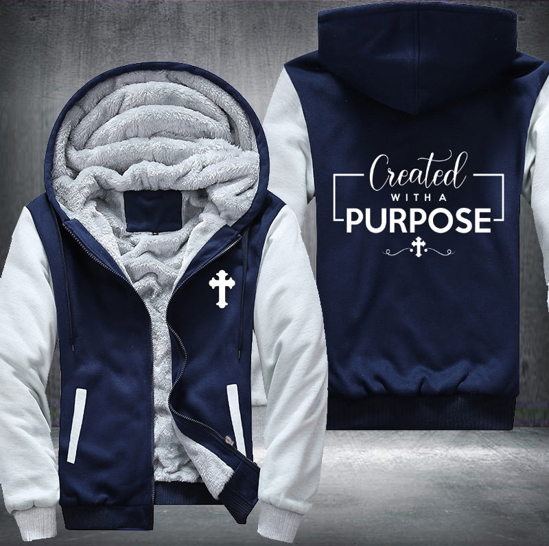 Greated with a purpose Fleece Hoodies Jacket
