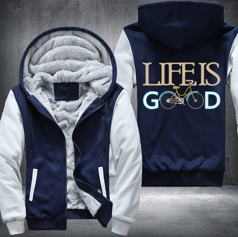 LIFE IS GOOD BICYCLE Fleece Hoodies Jacket