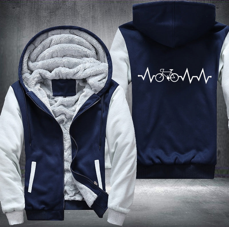 BICYCLE HEART BEAT Fleece Hoodies Jacket