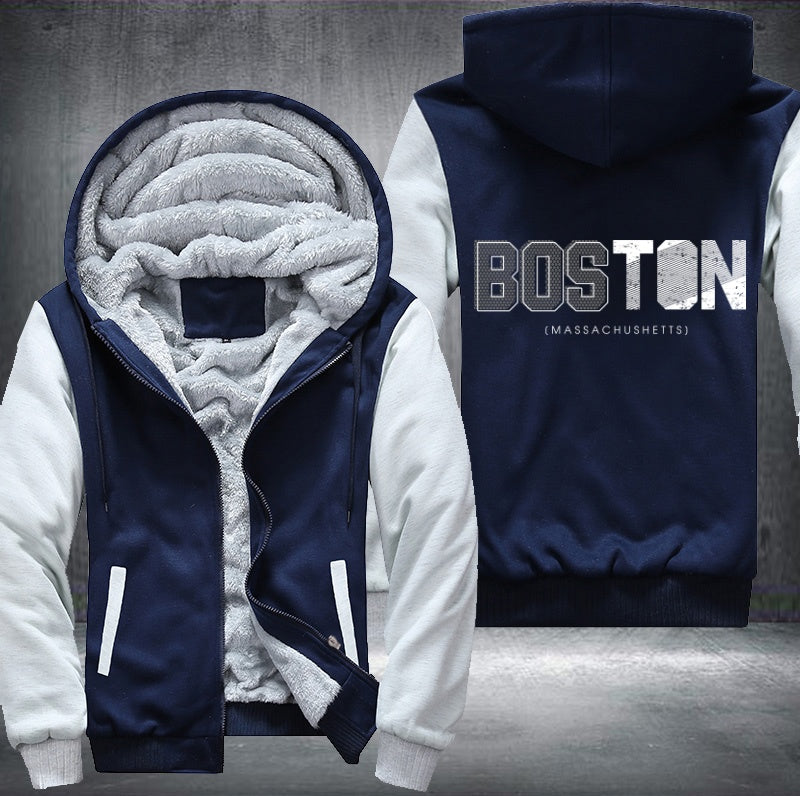 Boston Massachusetts Fleece Hoodies Jacket