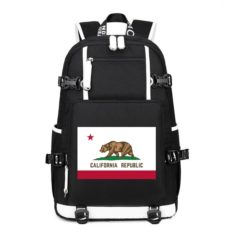 Flag of California printing Canvas Backpack