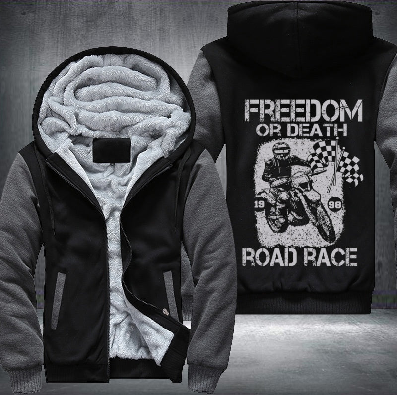 Freedom of death road race Fleece Hoodies Jacket
