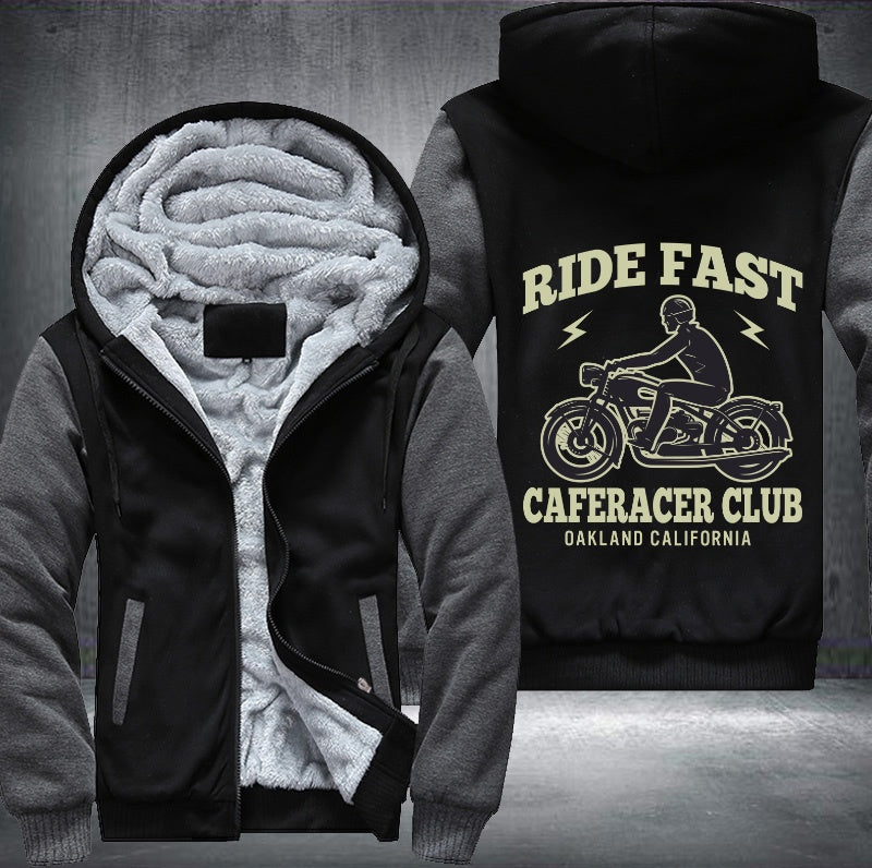 Ride fast caferacer club Oakland California Fleece Hoodies Jacket