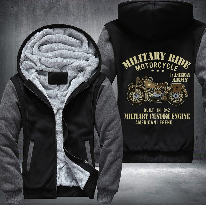 Military ride motorcycle Fleece Hoodies Jacket