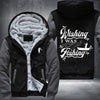 Wishing I was fishing Fleece Hoodies Jacket