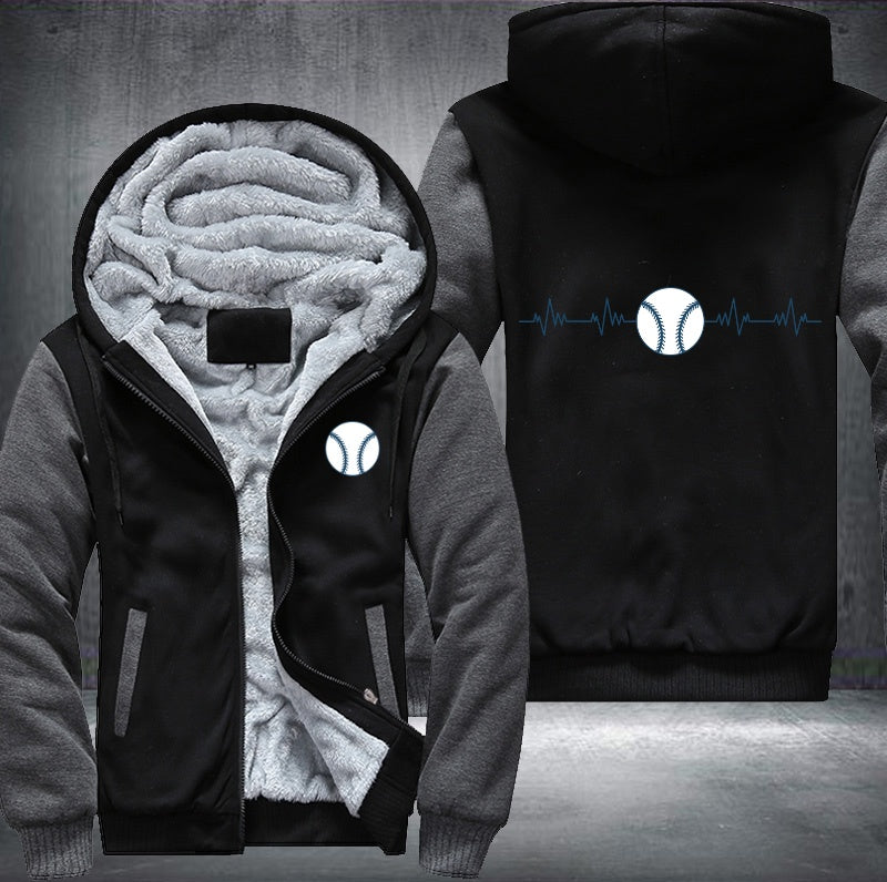 Baseball heart beat Fleece Hoodies Jacket