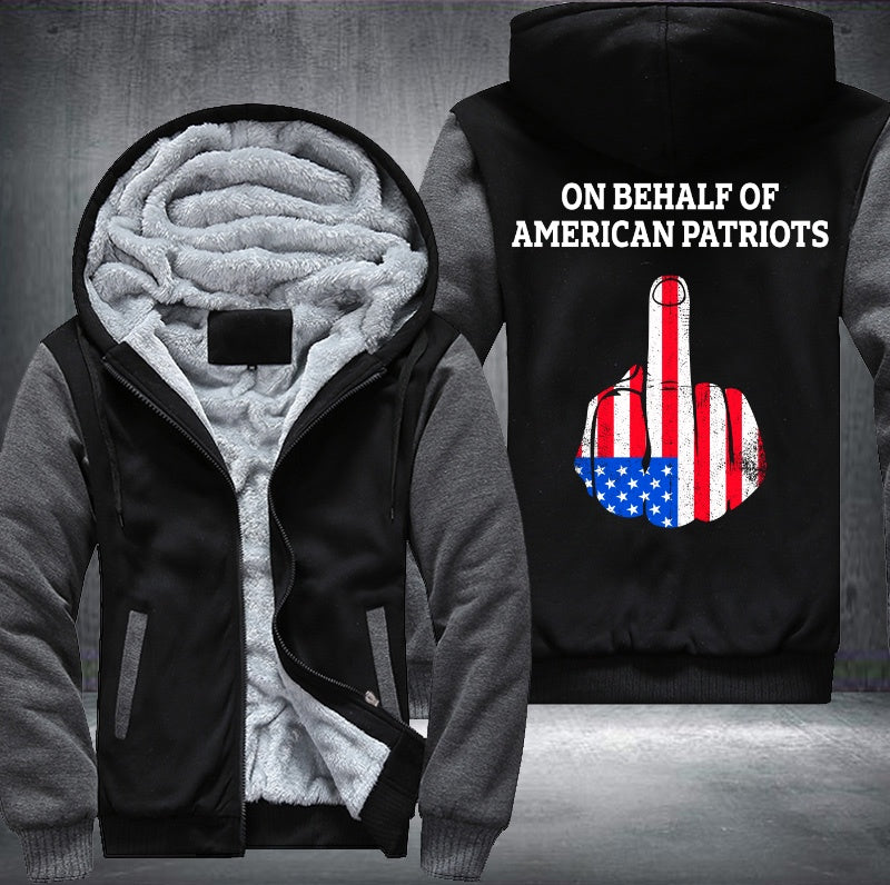 ON BEHALF OF AMERICAN PATRIOTS Fleece Hoodies Jacket