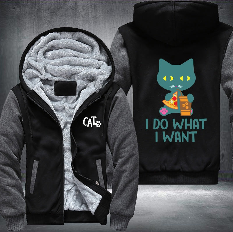 CAT I DO WHAT I WANT Fleece Hoodies Jacket