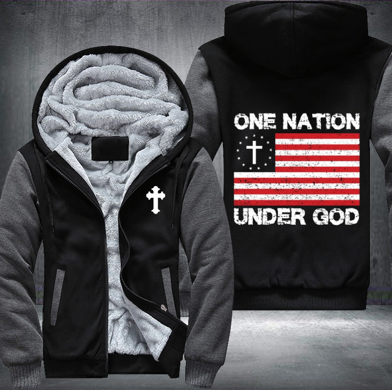 One nation under god Fleece Hoodies Jacket