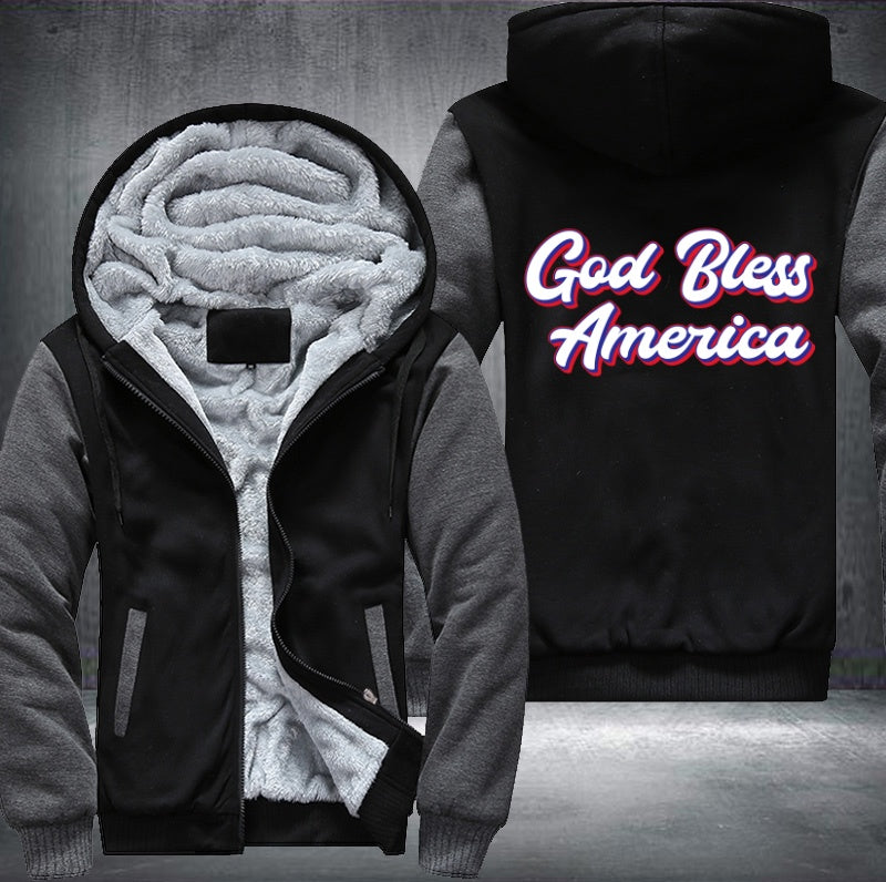 GOD BLESS AMERICA Fleece Hoodies Jacket