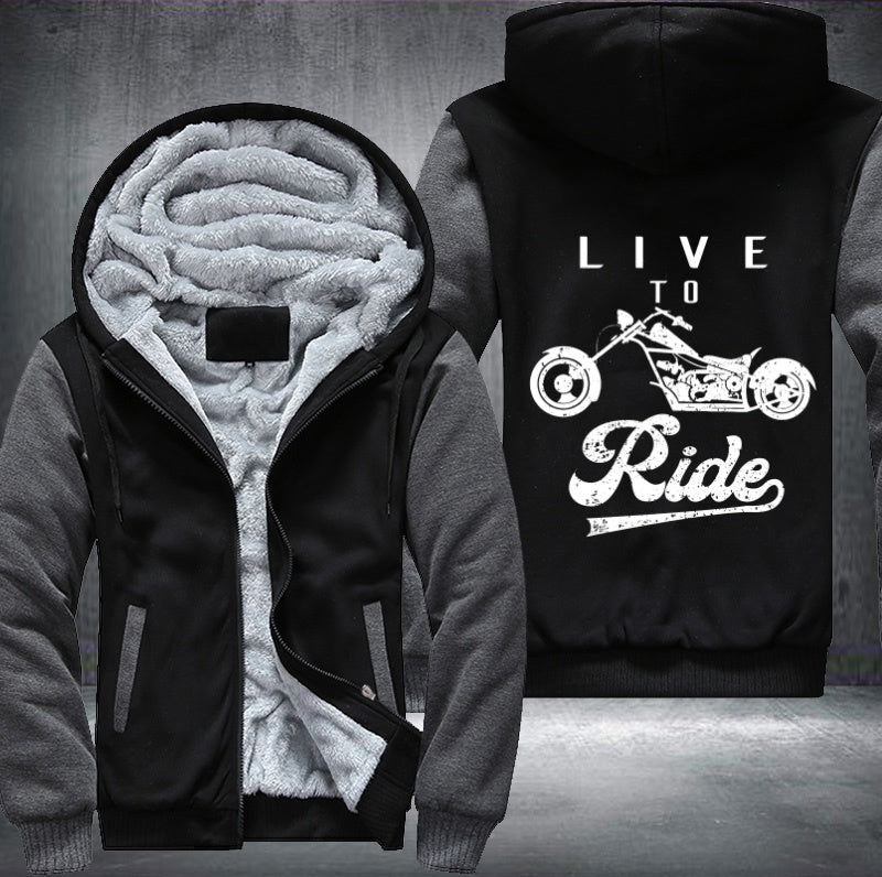 Motorcycle live to ride Fleece Hoodies Jacket