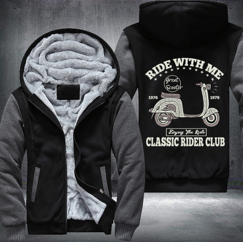 Ride with me classic rider club Fleece Hoodies Jacket