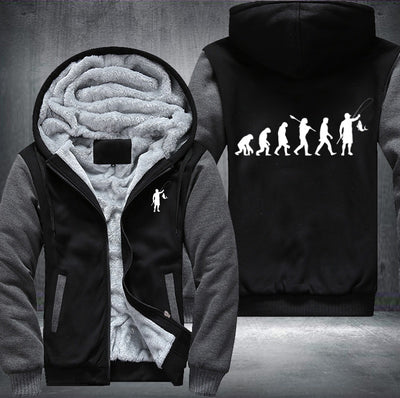 Human evolution Fishing Fleece Hoodies Jacket