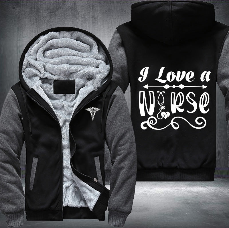 I love a nurse Fleece Hoodies Jacket