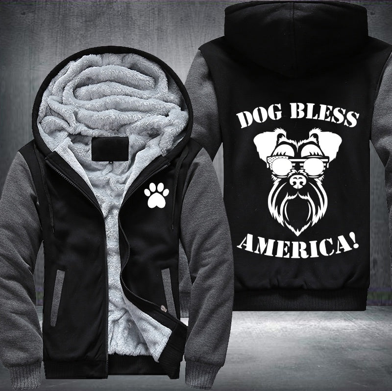 Dog bless America Fleece Hoodies Jacket