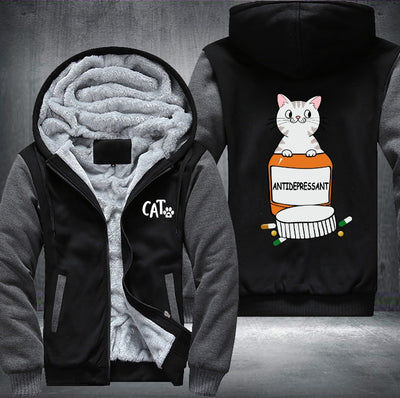 CAT ANTIDEPRESSANT Fleece Hoodies Jacket