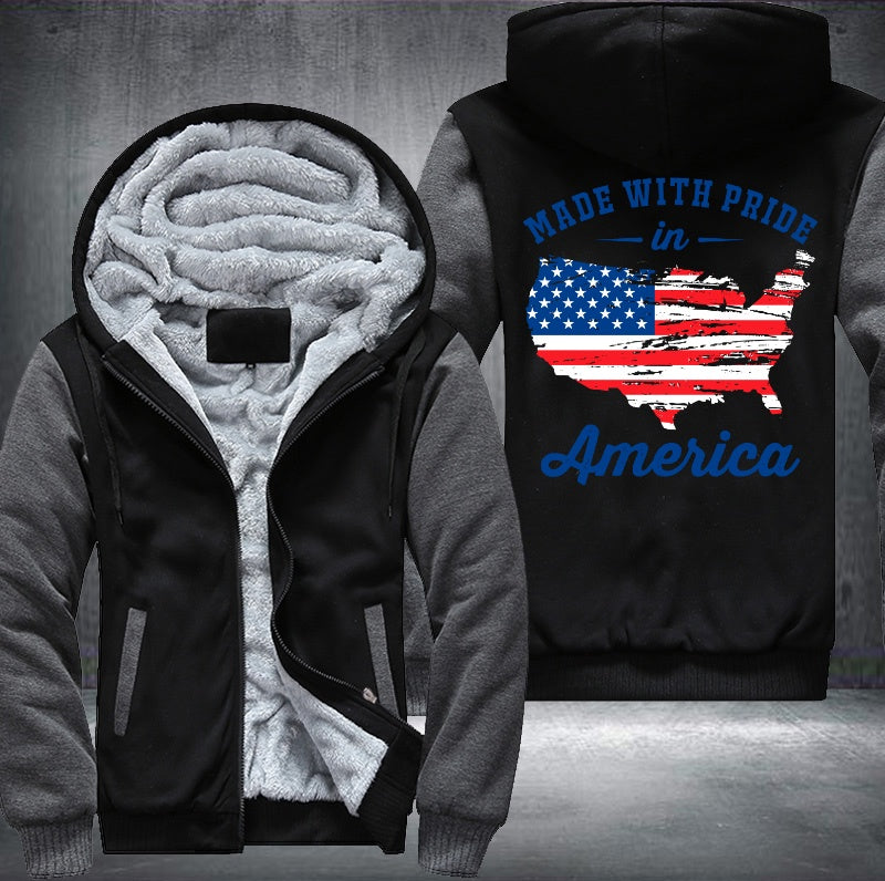 MADE WITH PRIDE in America Fleece Hoodies Jacket