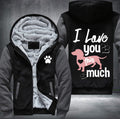 Dog I love you this much Fleece Hoodies Jacket