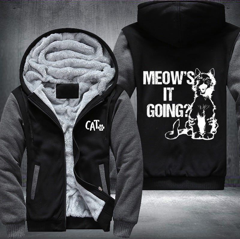 MEOW'S IT GOING? Fleece Hoodies Jacket