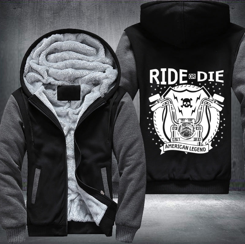 Ride or die American legend Fleece Hoodies Jacket