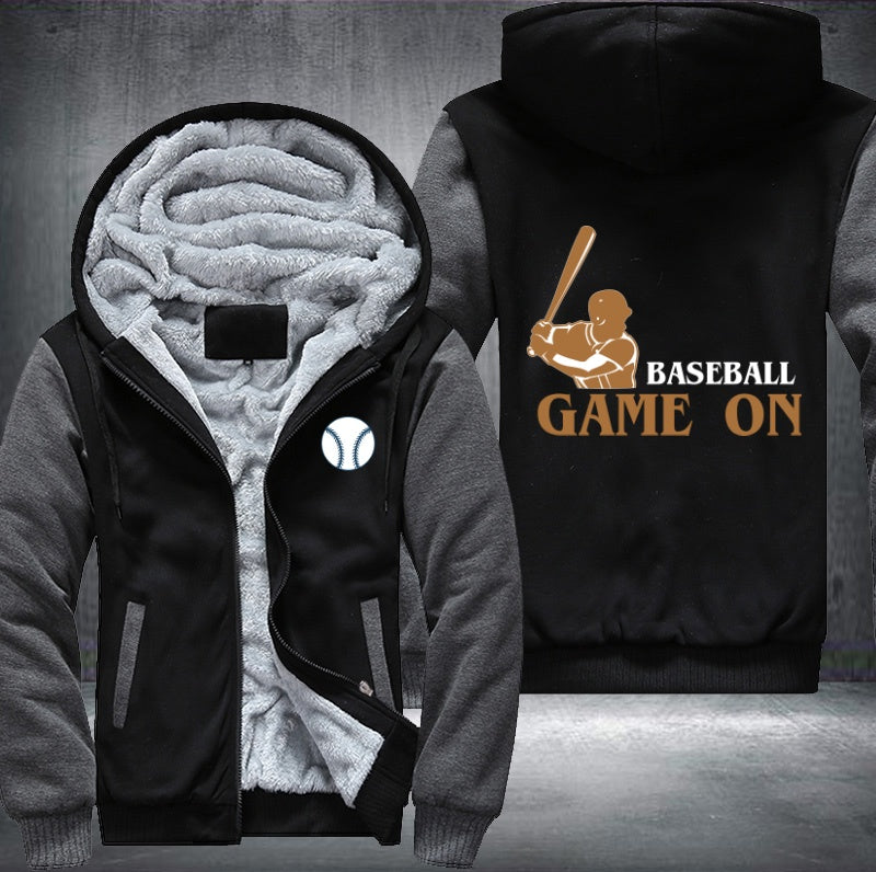 Baseball game on Fleece Hoodies Jacket