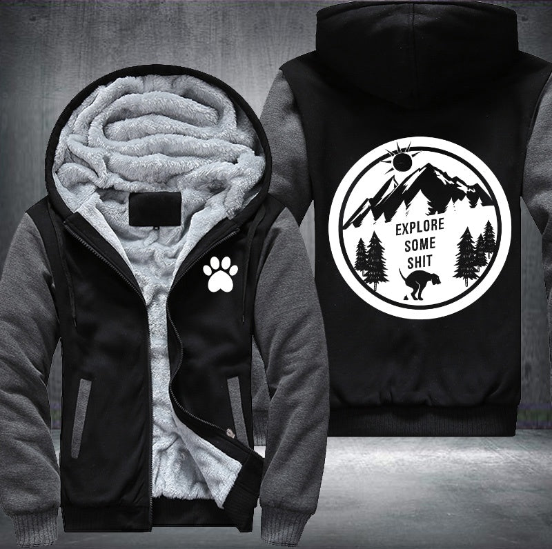 Dog explorer some shit Fleece Hoodies Jacket