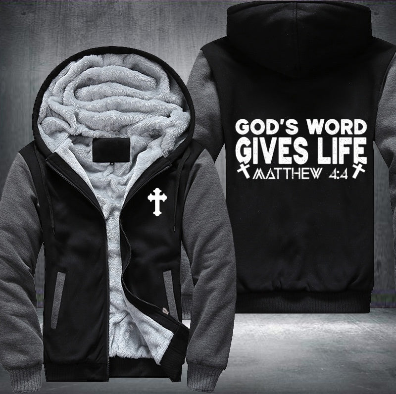 God word gives life matthew 4:4 Fleece Hoodies Jacket